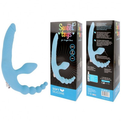 Анатомический страпон с вибрацией и анальным стимулятором Sweet Toys арт. ST-40185-5
