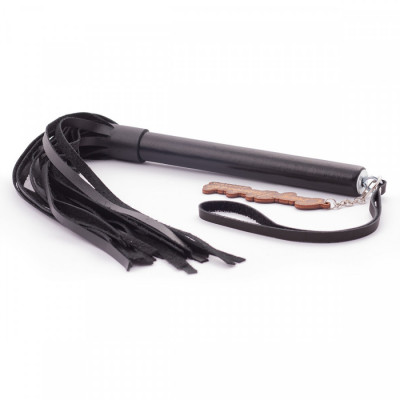 Многохвостая плеть из натуральной кожи с черной ручкой Crazy Handmade арт. CH-4201