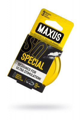 Презервативы Maxus Special, точечные, латекс, ребристые, пластиковый кейс, 3 шт.