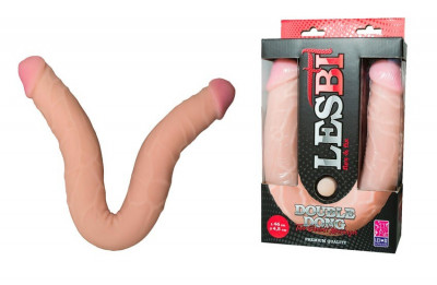 Фаллоимитатор двухсторонний Flex&Fix Lesbi,  L 460 мм, D 45 мм, киберкожа арт. 941303