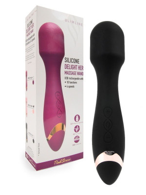 Вибромассажёр 10 режимов вибрации, L 185 мм D 40 мм, вес 140 г арт. MK-5201 BLK