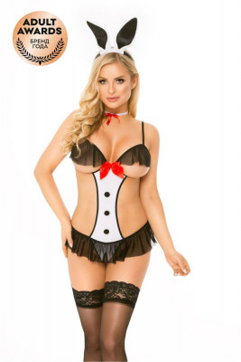 Костюм зайчика из боди, повязки на шею и ободка SoftLine Collection Ethel, M/L арт. 188017