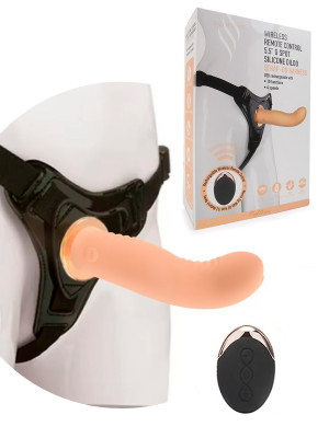 Страпон с вибрацией 10 режимов вибрации, L 140 мм D 36 мм, вес 140 г арт. MK-6802 FLS