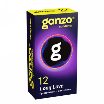 Презервативы GANZO LONG LOVE № 12 BLACK EDITION (пролонгирующие с анестетиком), арт. 0701-086