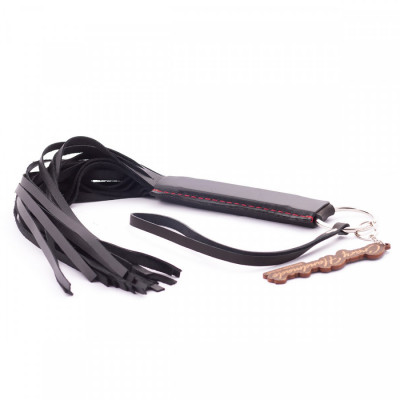 Классическая черная плеть из натуральной кожи , арт. CH-4003