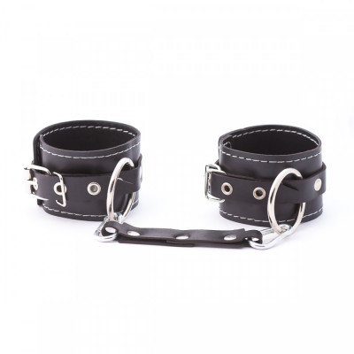 Двухслойные оковы из натуральной кожи с белой строчкой арт. СН-1012
