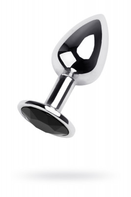 Анальная втулка с черным стразом ToyFa Metall арт. 717001-5