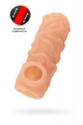 Насадка с выделенными венами с подхватом мошонки и открытой головкой KOKOS арт. NS 004-S