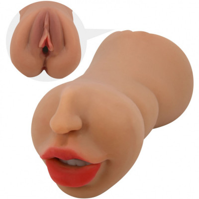 Мастурбатор двусторонний с чувственным ротиком и вагиной Crazy Bull Zoey арт. BM-009241N-1