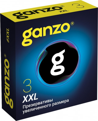 Презервативы увеличенного размера GANZO XXL BLACK EDITION, 3 шт арт. 0701-047