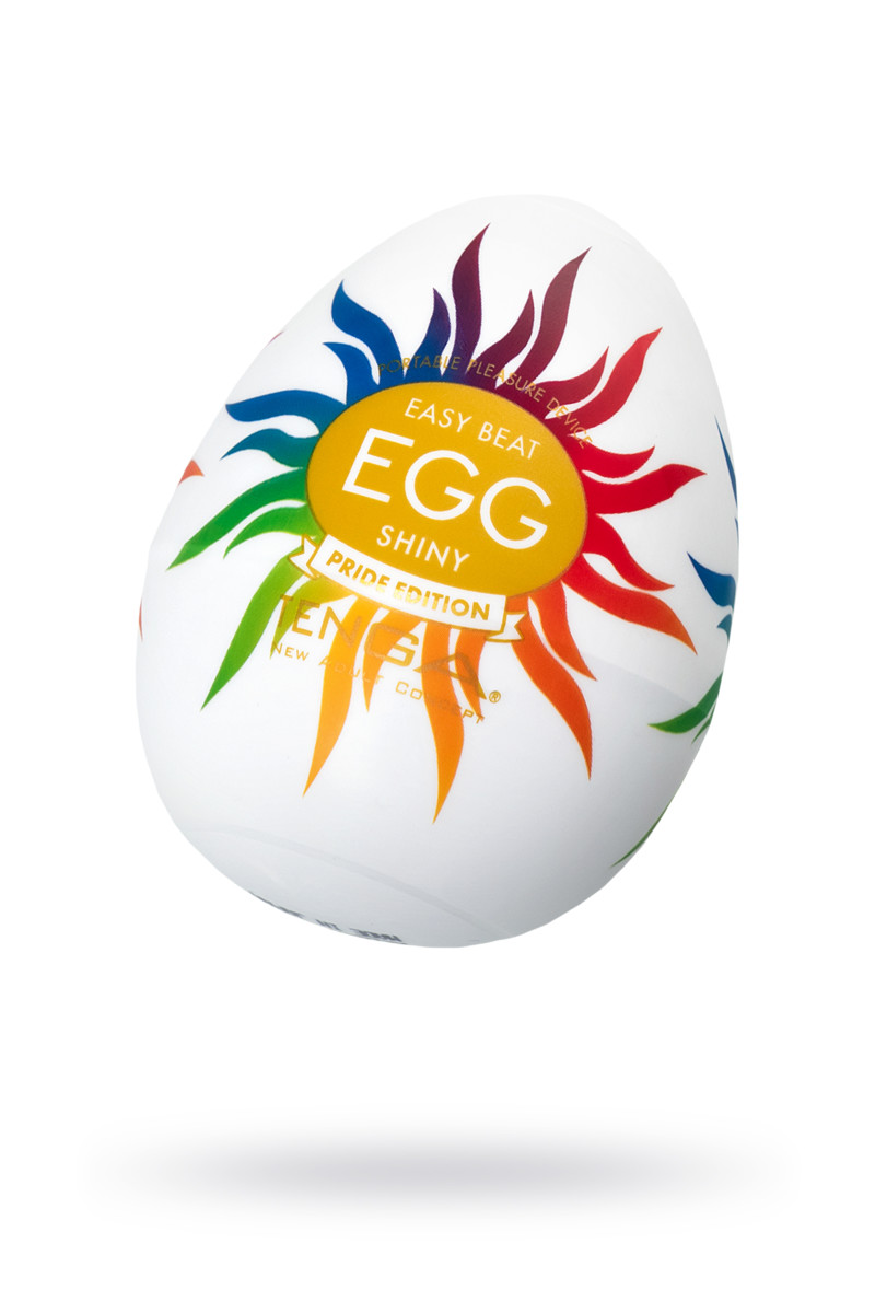 Нереалистичный мастурбатор TENGA Egg Shiny Pride Edition, TPE, белый, 6,1 см, арт. EGG-011P