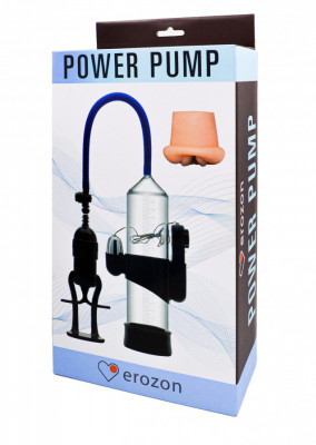 Вакуумная помпа с вибрацией на пульте с насадкой Erozon Penis Pump арт. PMZ002