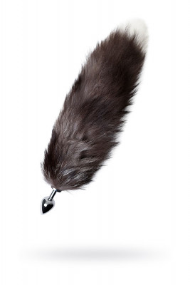 Анальная втулка с хвостом черно-бурой лисы Metal by TOYFA арт. 712026-S