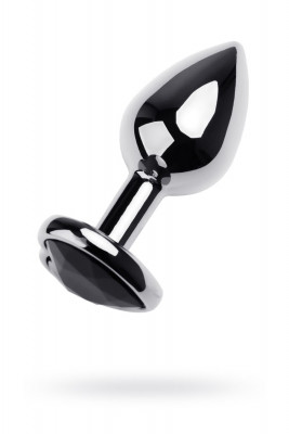 Анальная втулка с черным стразом в форме сердца Metal by TOYFA арт. 717013-5