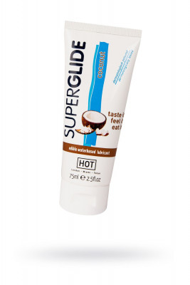 Съедобная смазка на водной основе HOT Superglide для орал. секса со вкусом кокоса, 75 мл арт.44116