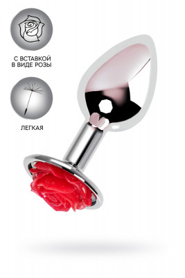 Анальная втулка с красной розочкой ToyFa арт. 717009-9