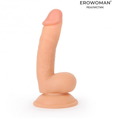 Реалистичный фаллоимитатор на присоске с мошонкой арт. ER-30053 LE