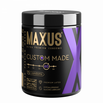 Презервативы MAXUS CUSTOM MADE 60 № 15 X-EDITION (гладкие, увеличенные) в кейсе, арт. 0901-190