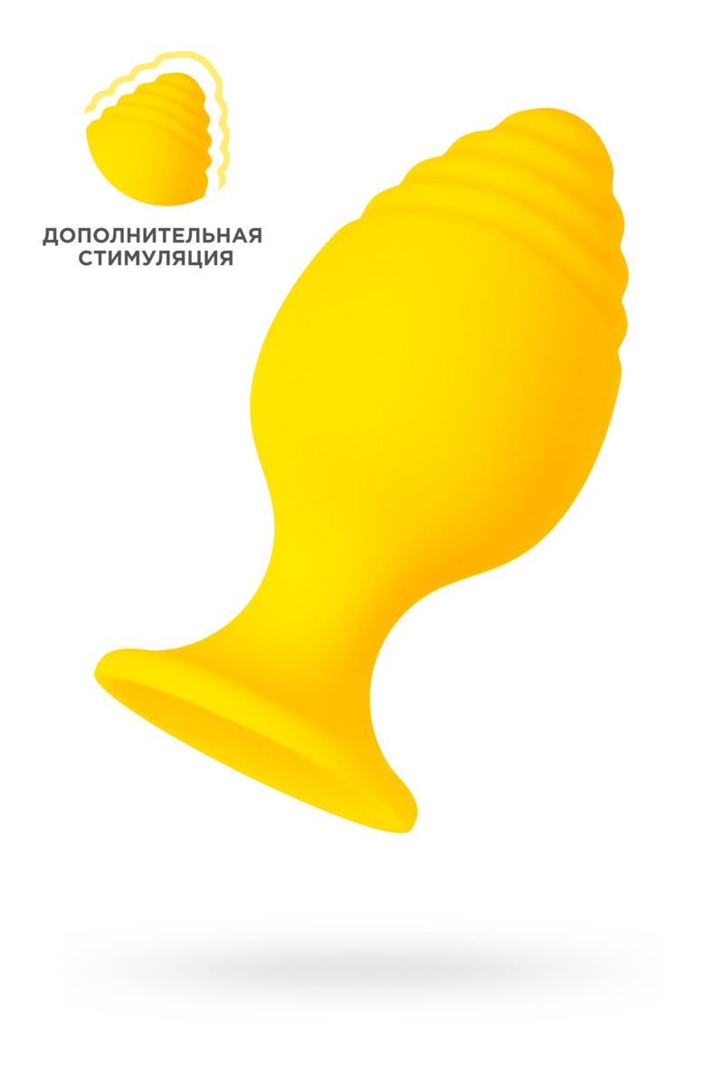 Анальная втулка ToDo by Toyfa Riffle, силикон, желтый, 7,5 см арт. 357037