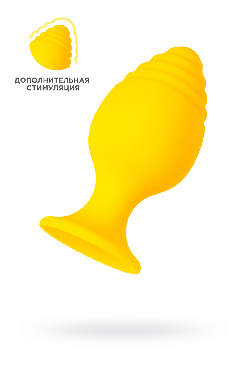 Анальная втулка ToDo by Toyfa Riffle, силикон, желтый, 6 см арт. 357036