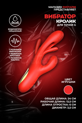 Многофункциональный вибратор-кролик арт. ZD037-RD