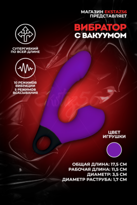 Вибратор с вакуум-волновым стимулятором арт. CD21-PU