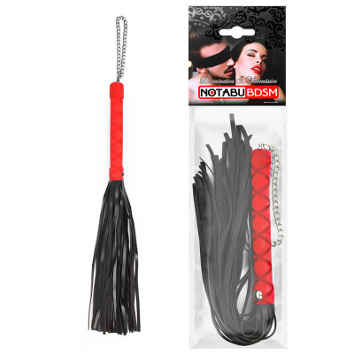 Многохвостая плеть-флоггер с красной ручкой арт. NTB-80643
