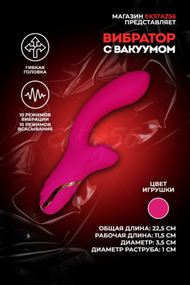 Вибратор с вакуум-волновым стимулятором арт. ZD029-RD