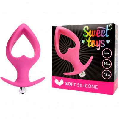Анальная втулка со съемной вибропулей и отверстием в форме сердца Sweet Toys арт. ST-40175-6