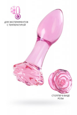 Анальная втулка со стоппером в виде розочки Sexus Glass арт. 912314