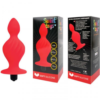 Анальная втулка с вибрацией и стимулирующей поверхностью Sweet Toys арт. ST-40183-3