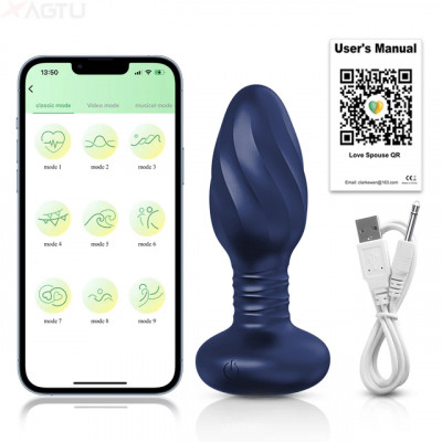 Втулка анальная с вибрацией и управлением смартфоном арт. AP50-APP-BL