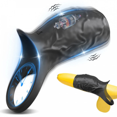 Насадка с вибрацией и подхватом для мошонки арт. SJH78-BK