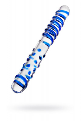 Двусторонний фаллоимитатор с рельефным рисунком Sexus Glass арт. 912087