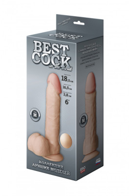 Фаллоимитатор неоскин BEST COCK 6" на присоске, L 165 мм D 38 мм арт. 591403