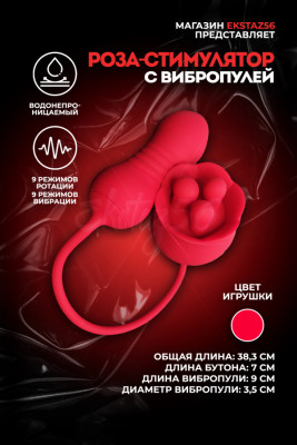 Виброяйцо со стимулятором клитора арт. КИТ-03 крас