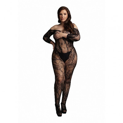 Сексуальный боди-комбинезон с доступом Le Desir Plus size, XL/4XL арт. DES033BLKOSX