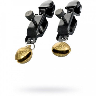 Зажимы для сосков с золотистым колокольчиком TOYFA Theatre арт. 705001