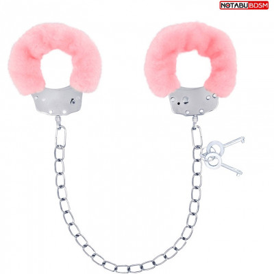 Розовые меховые оковы на цепочке арт. NTB-80677