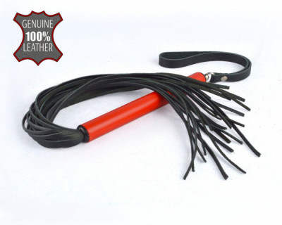 Кожаная плеть Mix с черной рукоятью арт. 4212-2