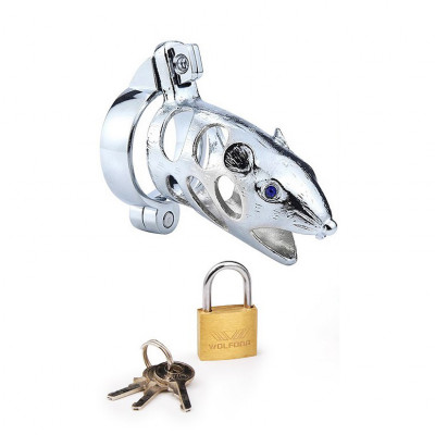 Серебристый сувенирный пояс верности в виде крысы арт. NTB-80656