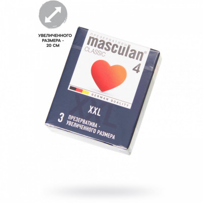 Презервативы УВЕЛИЧЕННОГО РАЗМЕРА MASCULAN 4 CLASSIC, 3 шт