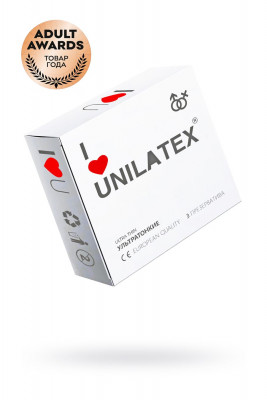 Презервативы ультратонкие UNILATEX ULTRA THIN, 3 шт арт. 3012