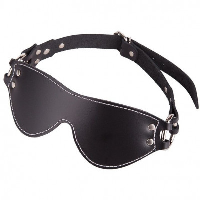 Маска из натуральной кожи с контрастной строчкой по краю с велюровой подкладкой арт. 3175-1