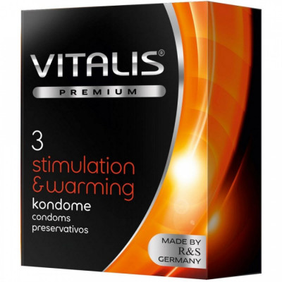 Презервативы с согревающим эффектом VITALIS PREMIUM stimulation & warming, 3 шт