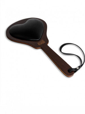 Паддл из натуральной кожи с hdf-покрытием Мягкое Сердечко Под Кожей арт. PDL-05-bl-br