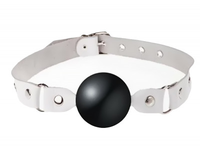 Латексный кляп-шар на кожаных ремешках арт. 3091-3