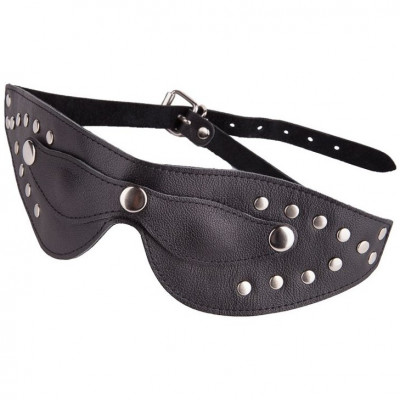 Кожаная маска с велюровой подкладкой и застежками арт. 3080-1