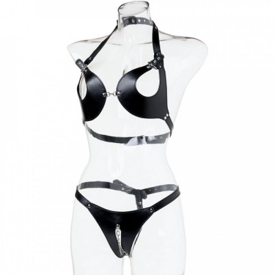 БДСМ-бикини с открытой грудью арт. 704021