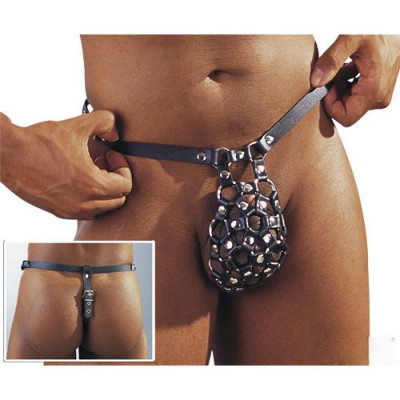 Трусики мужские кожаные со штырьком арт. 3153-1